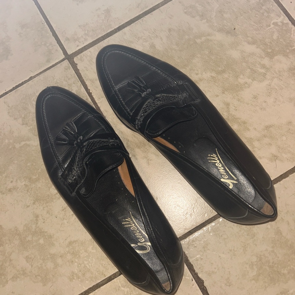 Black Tassel Loafers by Genelli, Italian made